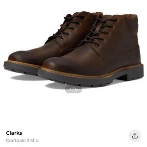 Clarks Men's Dark Brown Craftdale 2 Mid Boots